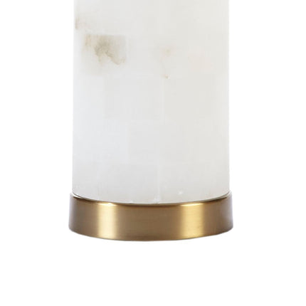 Room & Decor Alabaster Table Lamp - White Gold Metal, Elegant Design