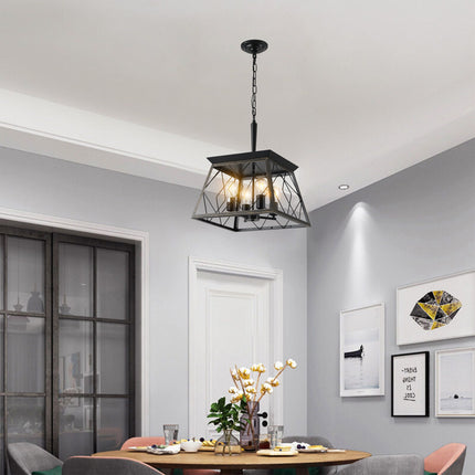 Room and Decor Vintage 4-Light Farmhouse Chandelier - Iron & Gold Fini