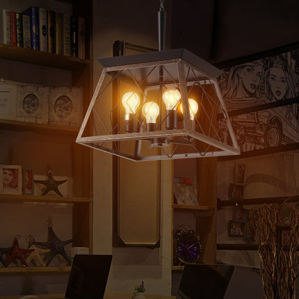 Room and Decor Vintage 4-Light Farmhouse Chandelier - Iron & Gold Fini