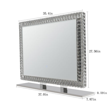 Room & Decor Dimmable LED Crystal Mirror Light - Modern Transparent De