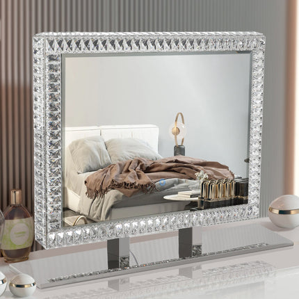 Room & Decor Dimmable LED Crystal Mirror Light - Modern Transparent De