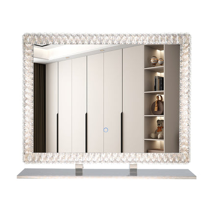 Room & Decor Dimmable LED Crystal Mirror Light - Modern Transparent De