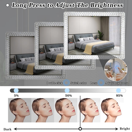 Room & Decor Dimmable LED Crystal Mirror Light - Modern Transparent De