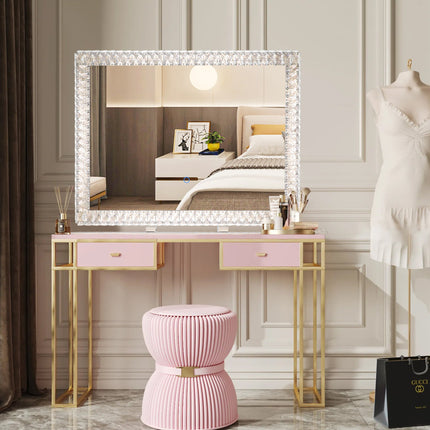Room & Decor Dimmable LED Crystal Mirror Light - Modern Transparent De