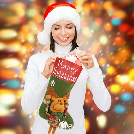 2024 New Year Xmas Big Stockings Set Decorations Christmas 3D Plush Big Sock Christmas Tree Pendant Decorating Supplies - Très Elite