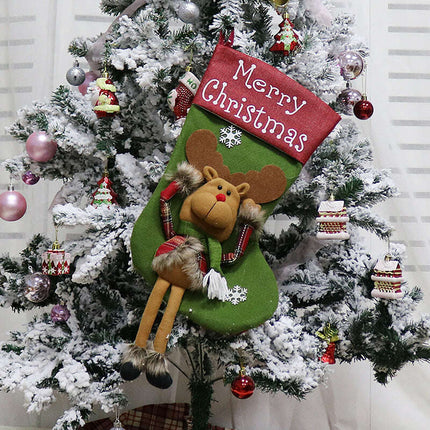 2024 New Year Xmas Big Stockings Set Decorations Christmas 3D Plush Big Sock Christmas Tree Pendant Decorating Supplies - Très Elite