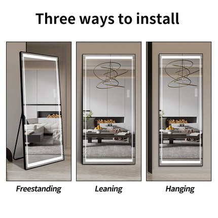 Room and Decor LED Full Length Mirror with Lights - Tall & Modern Desi