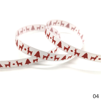 Peekaboo Studio Size 5 10mm Printed Grosgrain Christmas Ribbon - Durab