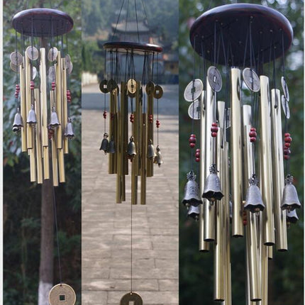 Peekaboo Studio Solid Wood Bronze Wind Chimes – Durable Multi-Tube Des