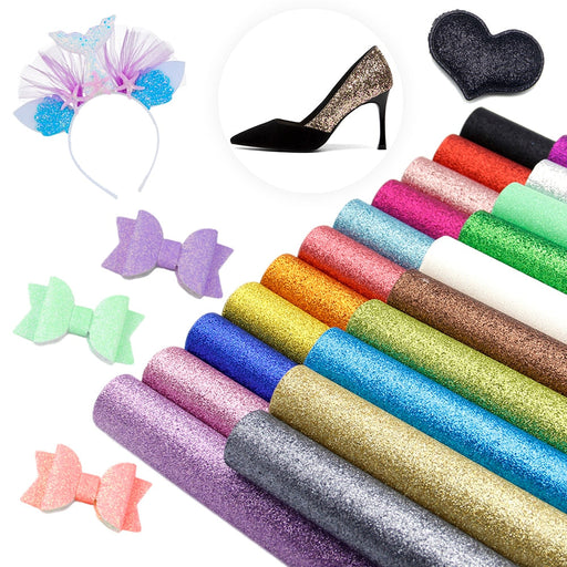 Shimmering Glitter Faux Leather Sheets for Stylish DIY Accessories