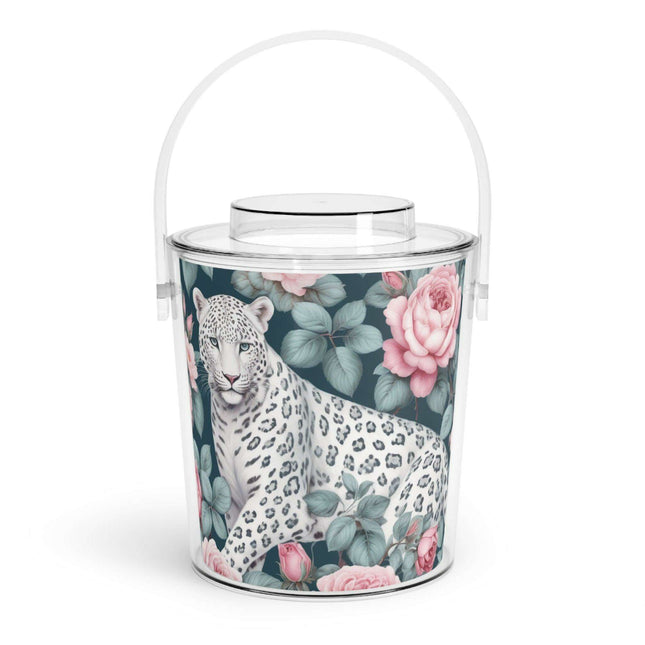 Customizable Lucite Ice Bucket Set with Tongs - 3 Quart Capacity