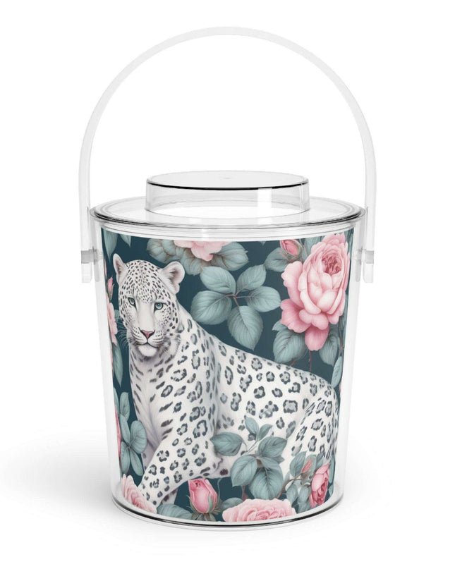 Customizable Lucite Ice Bucket Set with Tongs - 3 Quart Capacity