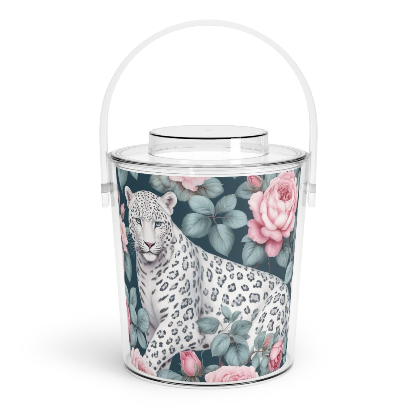 Kireiina Customizable Acrylic Ice Bucket with Tongs - 3 Quart Capacity