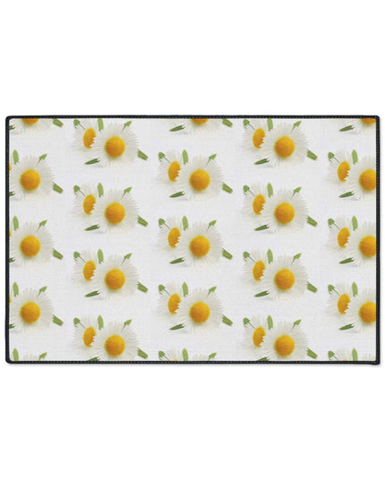 Opulent Chamomile Area Rug with Stylish Black Trim