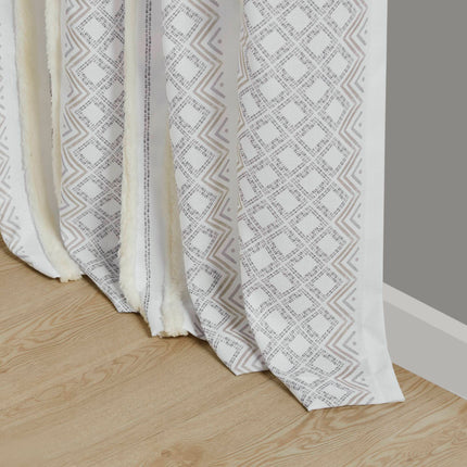 Room & Decor 2Pk Tufted Stripe Curtain Panels, 50x95", White Taupe
