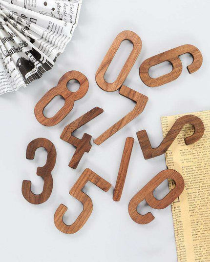 Elegant Black Walnut Nordic Address Sign