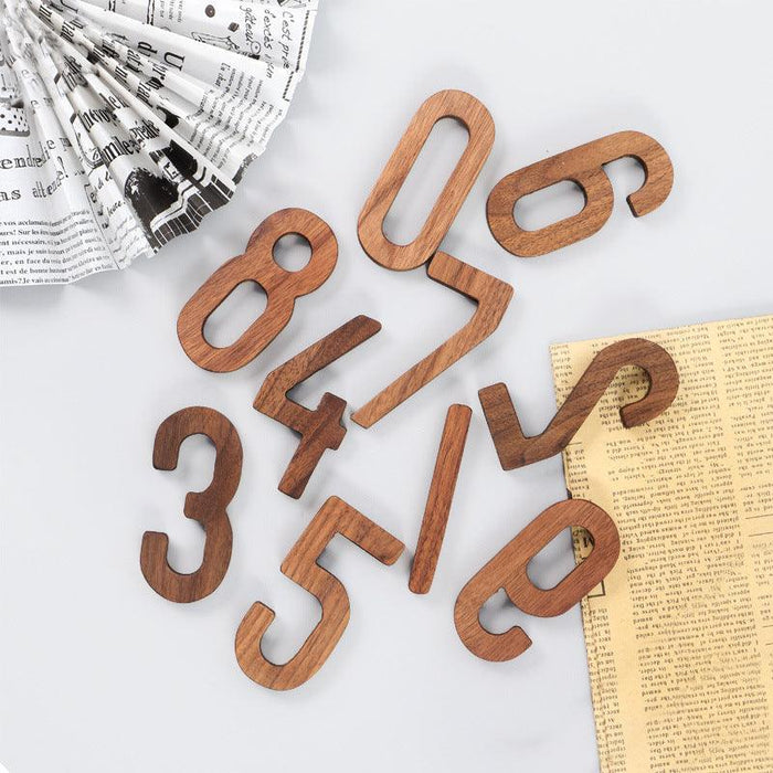 Elegant Black Walnut Nordic Address Sign