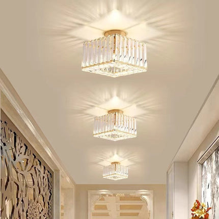 Crystal Light Luxury Home Decoration Balcony Light With Three Color Dimming