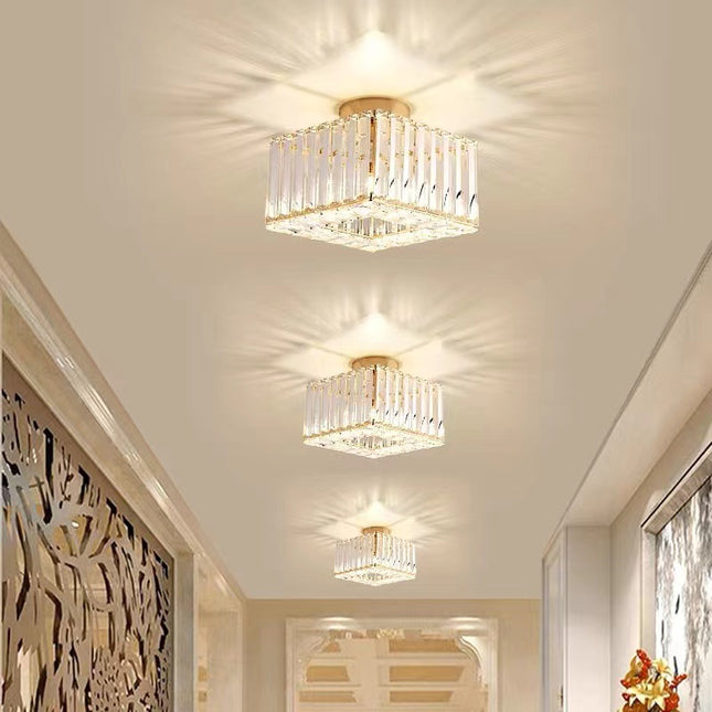 Crystal Light Luxury Home Decoration Balcony Light With Three Color Dimming