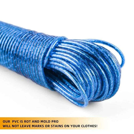 20m Heavy-Duty Steel-Cored Clothesline - Perfect for Indoor and Outdoor Use - Très Elite