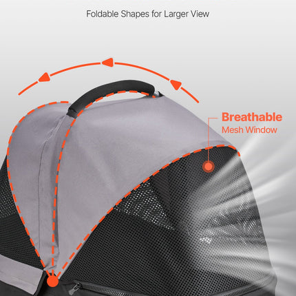 Peekaboo Studio Foldable Pet Stroller with Detachable Carrier, 35lbs C