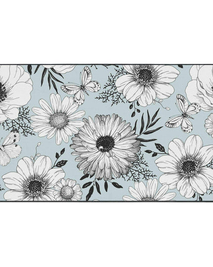 Elegant Floral Executive Area Rug with Enhanced Safety Features