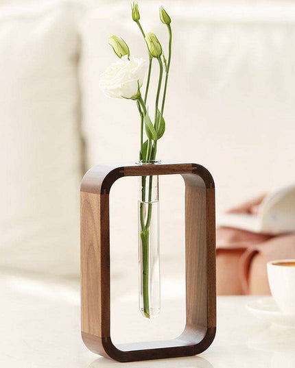 Elegant Black Walnut Hydroponic Planter: Handcrafted Artistry for Your Plant Collection