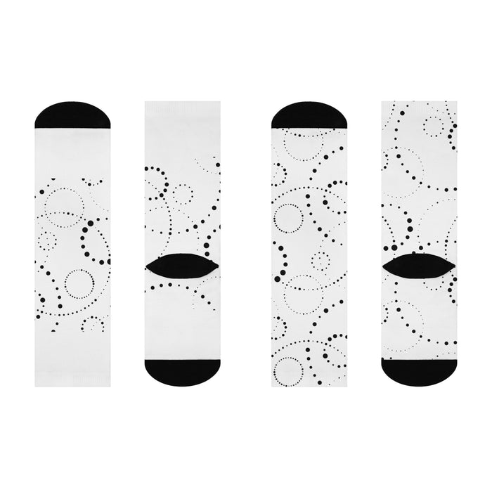 Geometric Print Crew Socks - Chic Comfort for Long-lasting Style