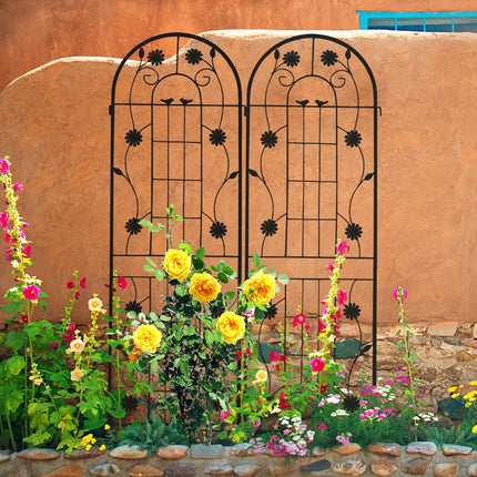 Room & Decor 2-Pack Rustproof Metal Garden Trellis 71" for Climbing Pl