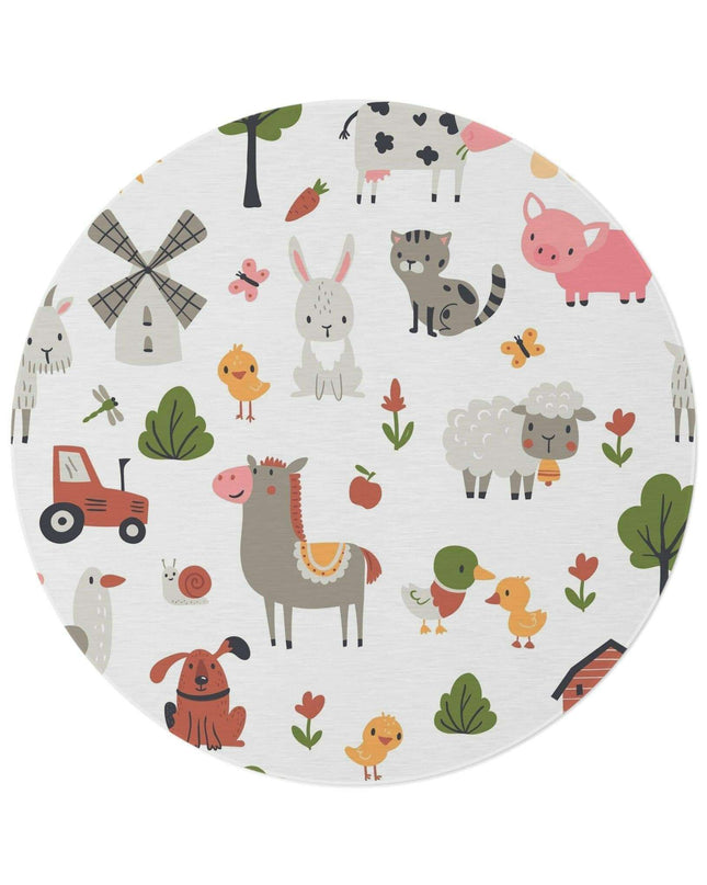 Vibrant Nordic Round Chenille Rug - Exquisite 60x60 Inch Design by Maison d'Elite