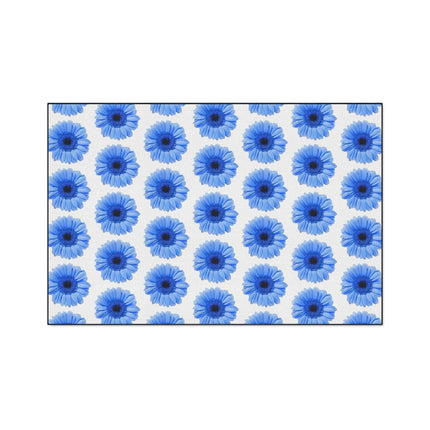Elegant Blue Daisy Anti-Skid Luxe Area Rug