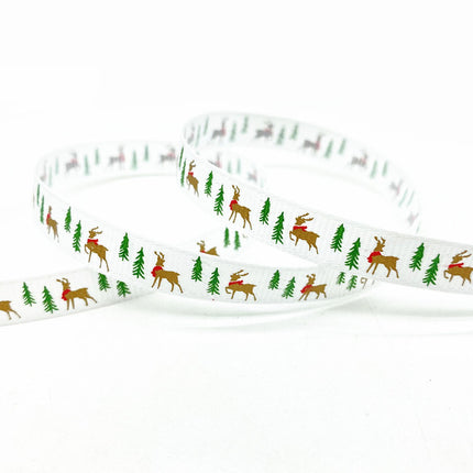 Peekaboo Studio Size 5 10mm Printed Grosgrain Christmas Ribbon - Durab
