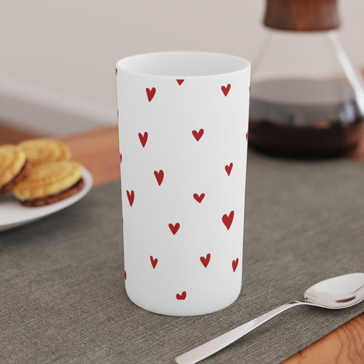 Elevate Your Morning with Luxurious Red Heart Conical Coffee Mugs