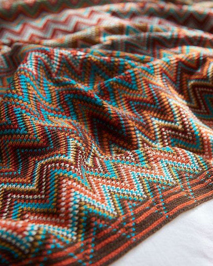 Nordic Luxe Knitted Throw Blanket with Timeless Stripes and Superior Polyester Craftsmanship