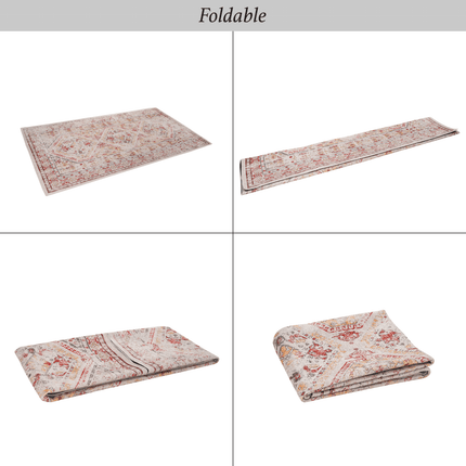 Naar 9X12 Washable Non-Slip Area Rug, Kid & Pet Friendly, Beige