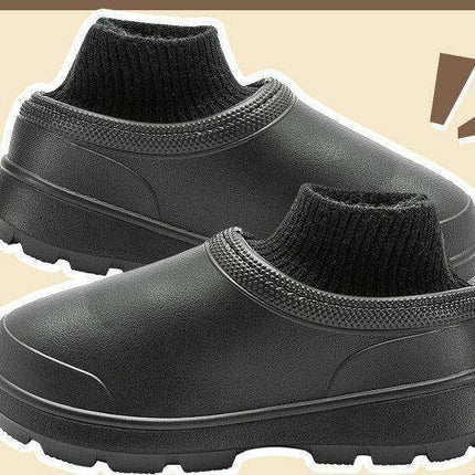 Cozy Velvet-Lined Waterproof Slides for Winter 2023 - Unisex Plush Cotton Footwear