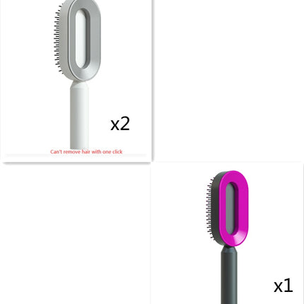 Self Cleaning Hair Brush For Women One-key Cleaning Hair Loss Airbag M