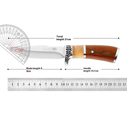 Dark Brown High Hardness Portable Self-Defense Fruit Knife 9.8cm Stainless Steel