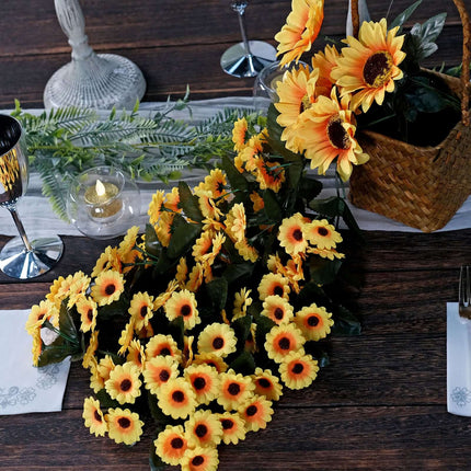 AliKopy 22" Artificial Sunflower Hanging Vine - Lifelike Floral Garlan
