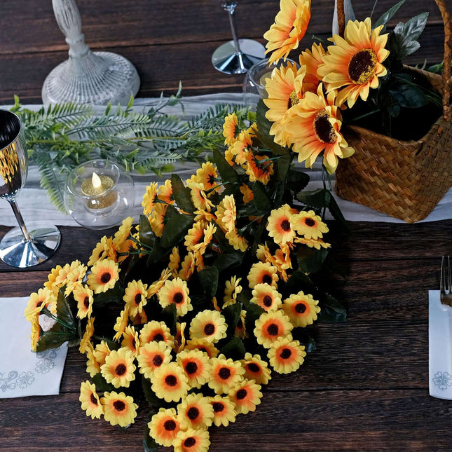 AliKopy 22" Artificial Sunflower Hanging Vine - Lifelike Floral Garlan