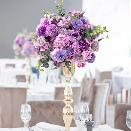 AliKopy 22" Lavender Lilac Silk Flower Centerpiece - Pre-Arranged Bouq