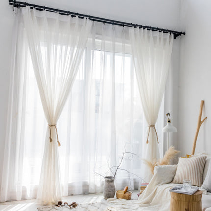 Nordic Linen Curtains Single Panel 1.0m Wide 1.3m High Hemp Polyester Blend