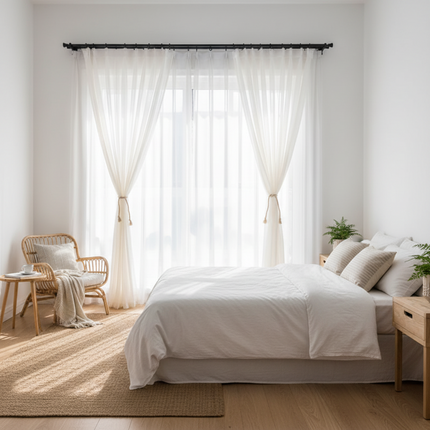 Nordic Linen Curtains Single Panel 1.0m Wide 1.3m High Hemp Polyester Blend