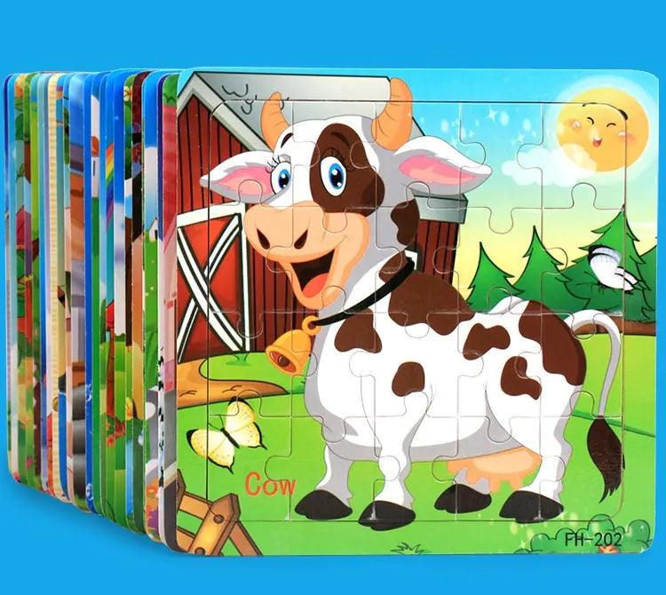 Montessori Interactive 3D Wooden Puzzle - Engaging Learning Toy for Young Adventurers