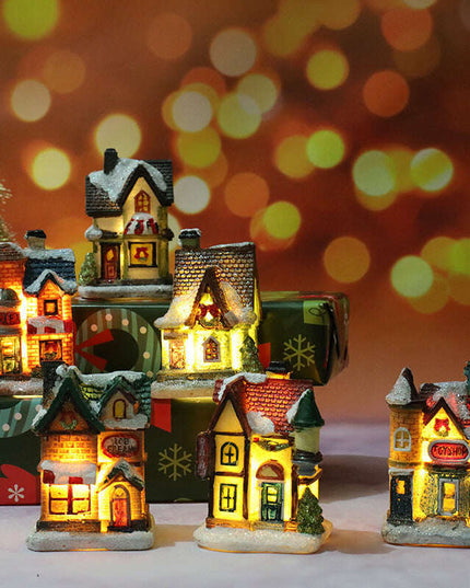 Christmas Decorations Micro Landscape Resin House