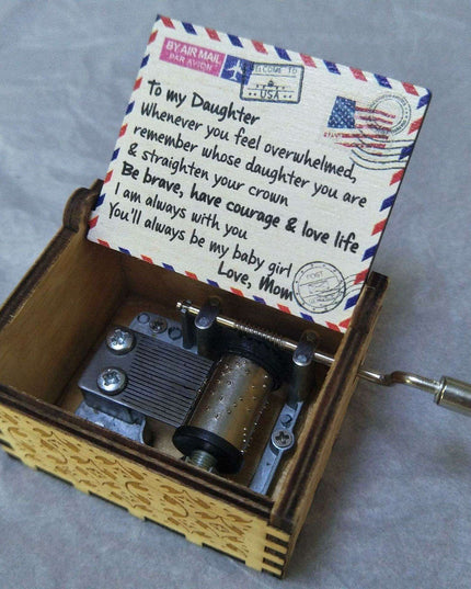 Charming Antique-Inspired Wooden Music Box - A Melody of Timeless Beauty