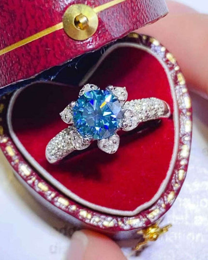 Timeless Radiance: 1 Carat Lab-Grown Diamond Ring with Moissanite and Zircon Accents