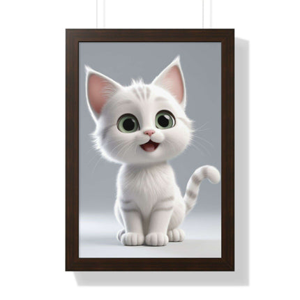 Elegant Feline Vertical Art Poster - Eco-Friendly Framed Design
