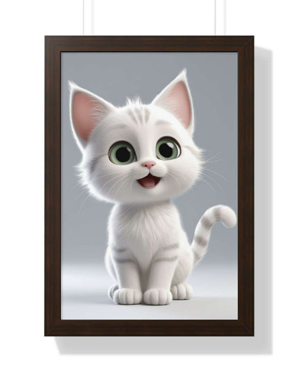 Elegant Feline Vertical Art Poster - Eco-Friendly Framed Design