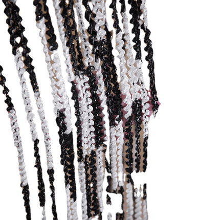 Peekaboo Studio Silver Silk Tassel Door Curtain - Punch-Free, Elegant